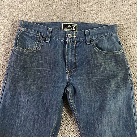 Levi's 514 Slim Straight Jeans Men's 34 x 30 Actual 35 x 31 Soiled Distressed - Picture 2 of 15